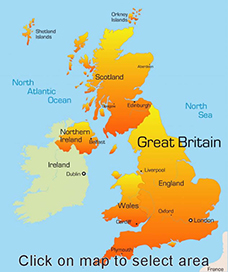 UK Map of family holiday cottages sleeping four or more people